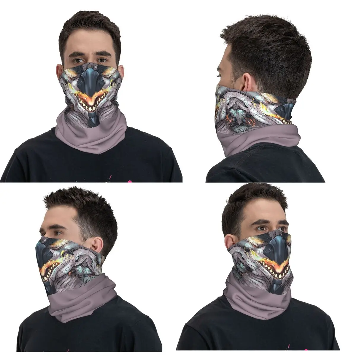 Rathalos Silver (Monster Hunter World) Face Bandana Neck Cover Printed Magic Scarf Headband Riding For Men Women Adult Winter