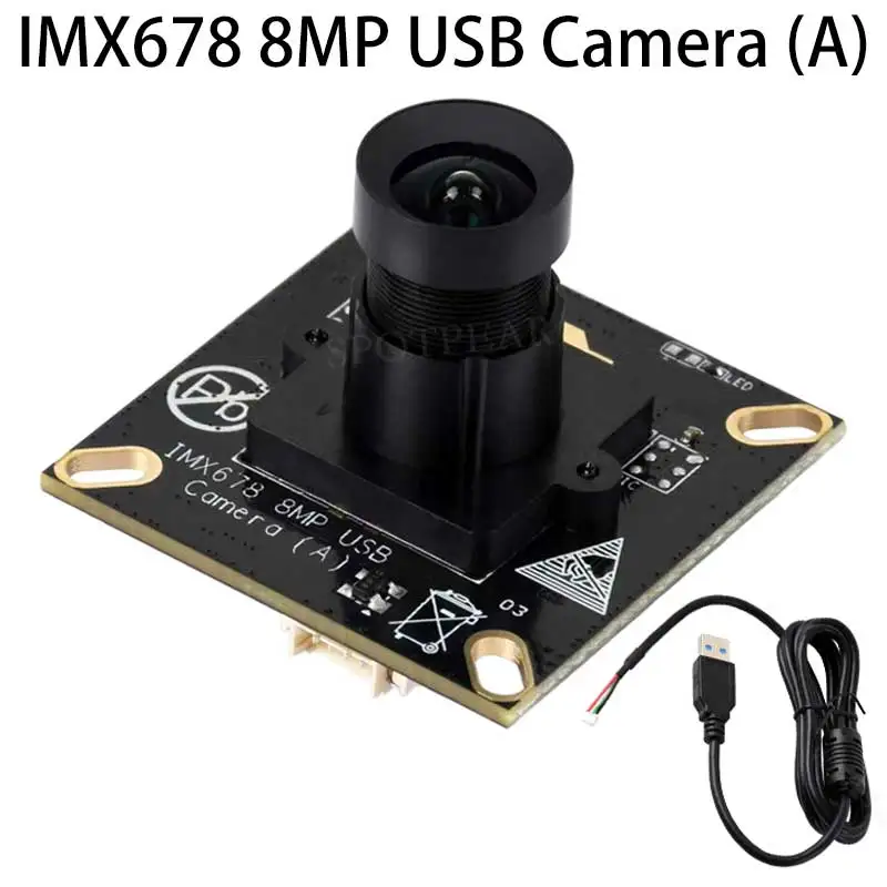 8MP USB Webcam Camera Module IMX678 Sensor Great Low Illumination Performance USB 2.0 Plug and Play