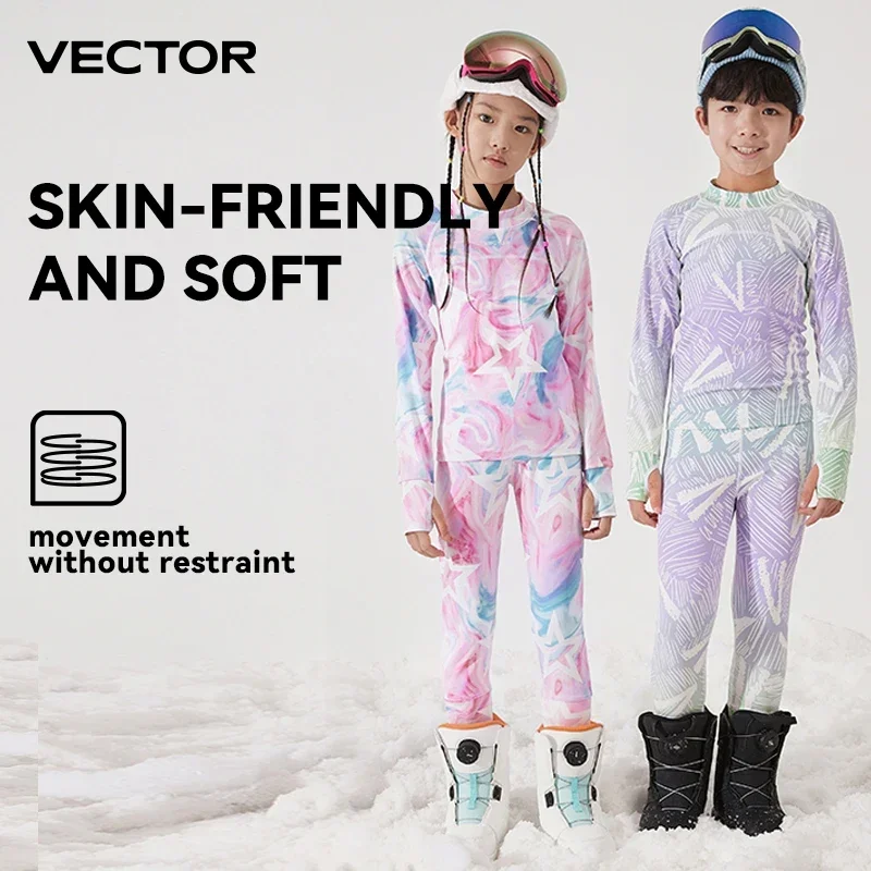 VECTOR Children's Ultra Soft Winter Quick Dry Base Layering Set Microfiber Fleece Thermal Underwear Long Johns Set Clothes