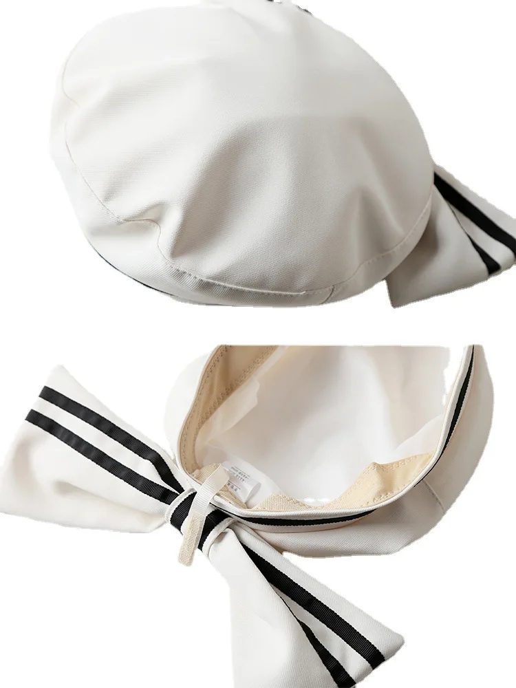 2022 Japanese New Fashion Cotton Beret Caps for Women Bow Sailor Cap Jk Boinas Para Mujer Goros Caliente Para Mujer