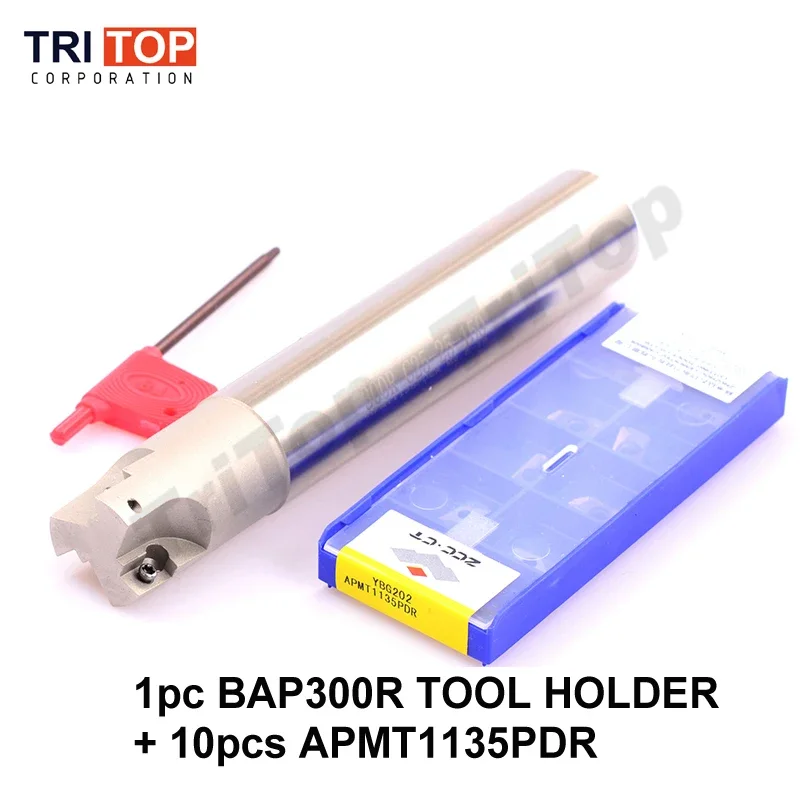 

BAP JAP 300R tool holder with 10pcs APMT1135PDR Milling tool holder face mill for milling machine for insert APMT1135