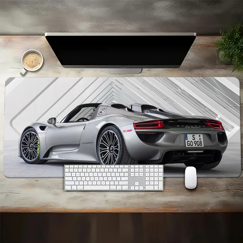 Large Cool Sports Car Design Gaming Mouse Pad Anti-Slip Rubber Base Extended Desk Mat for Gamer Office Use Computer Accessories