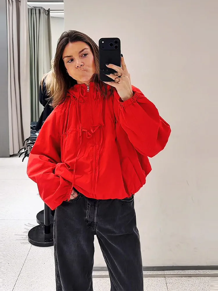 Chic Lightweight Bomber Jacket Women Turn Down Collar Single Breasted Zipper Casual Autumn Outerwear
