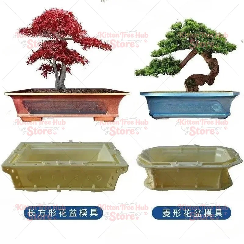 Flower pot mold pot rectangular cement rhombus European bonsai model