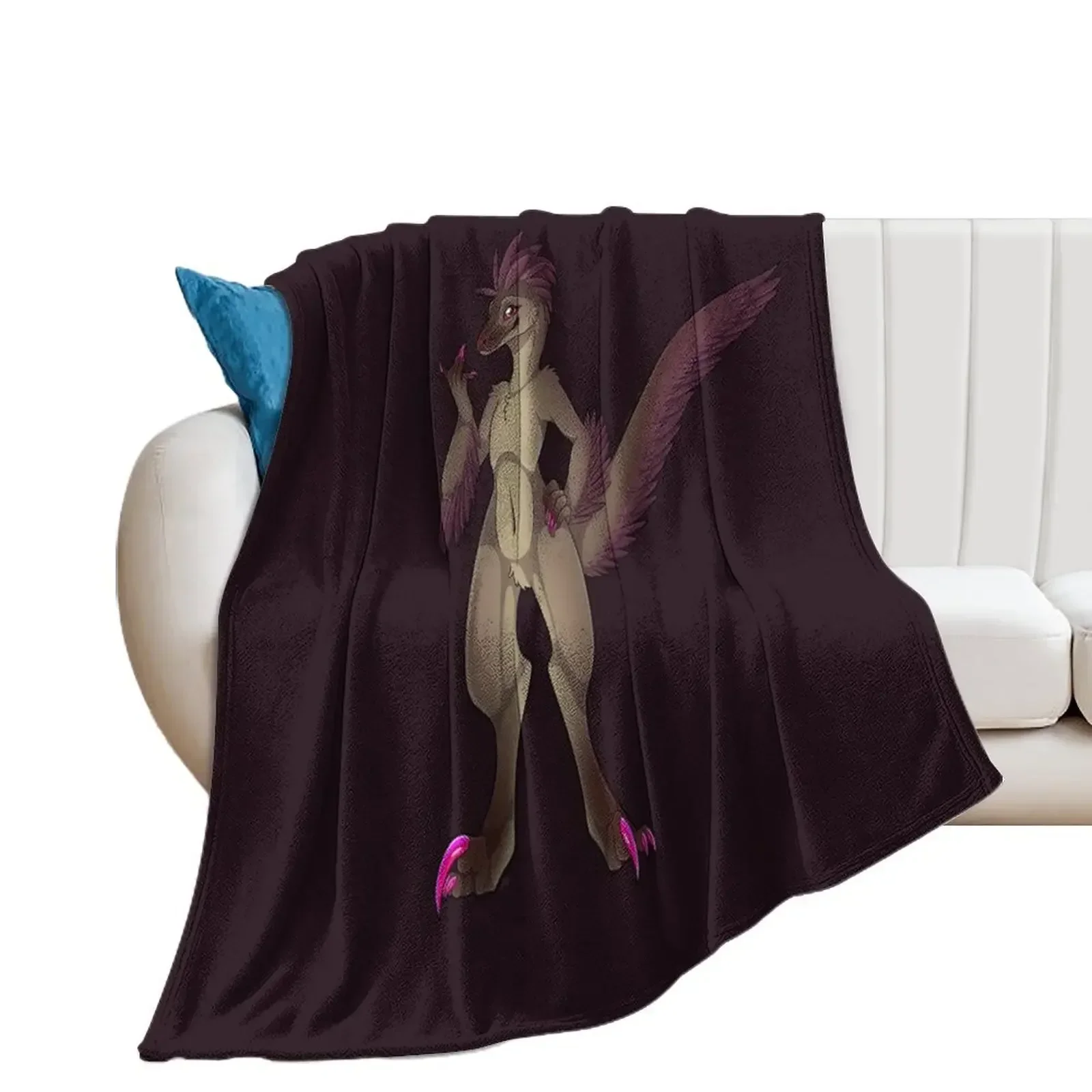 Vermillion Velociraptor Throw Blanket heavy to sleep Winter beds Camping Softest Blankets