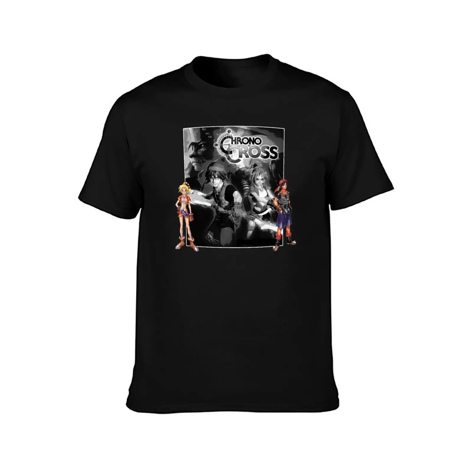 Chrono Cross - Kid and Serge T-Shirt, Summer Casual Cotton Tee, Oversized Streetwear Tops, Vintage Graphic Print, 100% Cotton