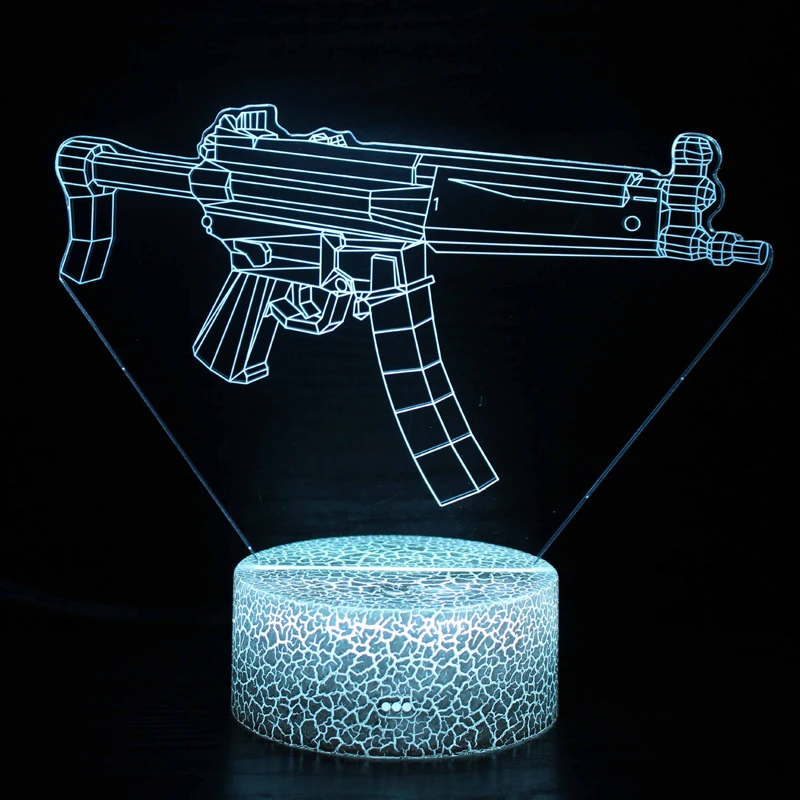 3d Lamp Game Setup Rifle Gun Patterns LED Night Light Gamer Decoration Table Lamp CS Game Room Decor Boys Girls Birthday Gift