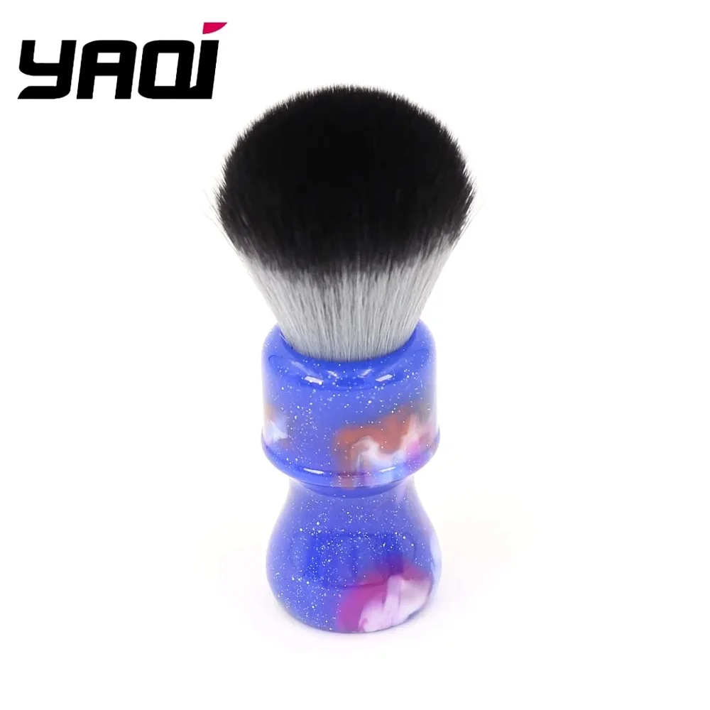 Soft Black Bristles YAQI Wet Shaving Brush Blue Resin Handle Men Beard Lather Shave Grooming Accessory Premium