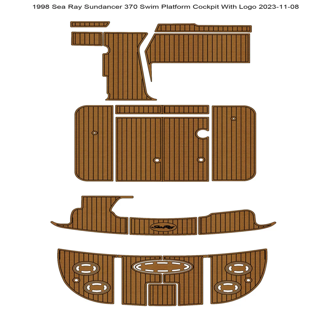 1998 Sea Ray Sundancer 370 Swim Platform Cockpit Pad Boat EVA Teak Flooring Mat