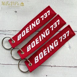 3 PCS Fashion Trinket Boeing 737 Keychain Phone Strap Embroidery Aviation Key Chains for Men Flight Crew Gift Key Rings
