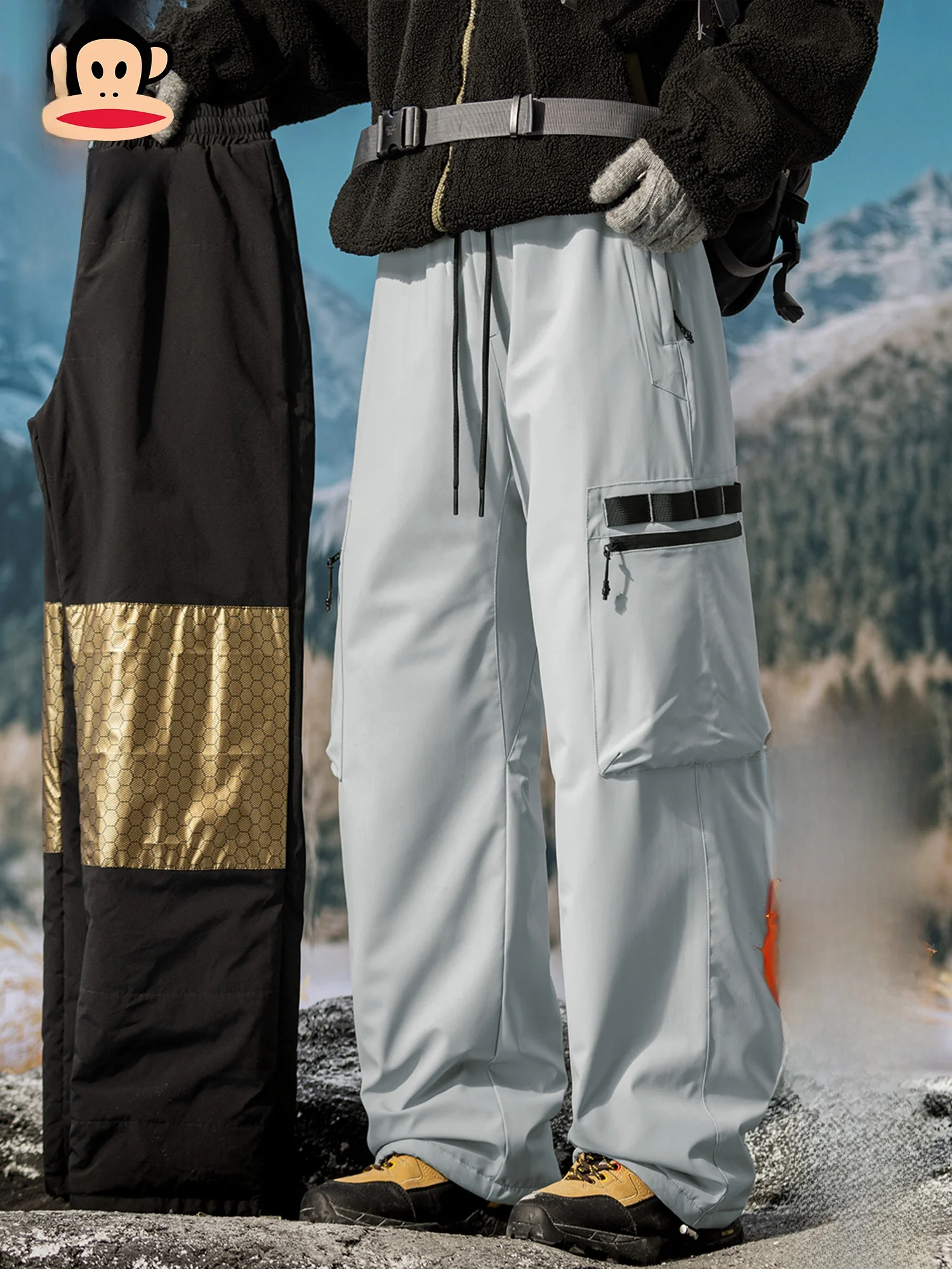 

PaulFrank Thiened Warmth Men's Loose Straight Leg Cotton Pants Spring American Casual Wide Leg Workwear Trousers