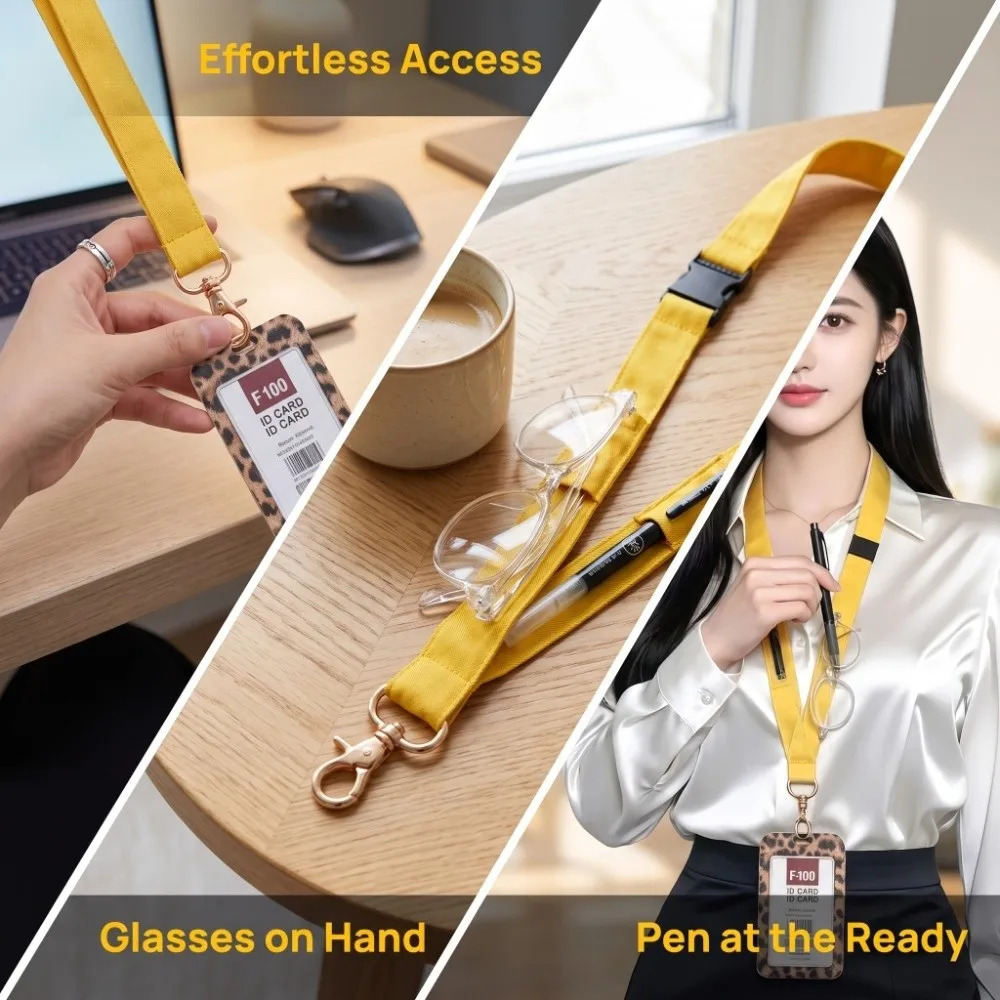 Portable Fashion Lanyard Storage Neck Hanging Multi-functional Work ID Lanyard Yellow Anti-loss Mobile Phone Hanger