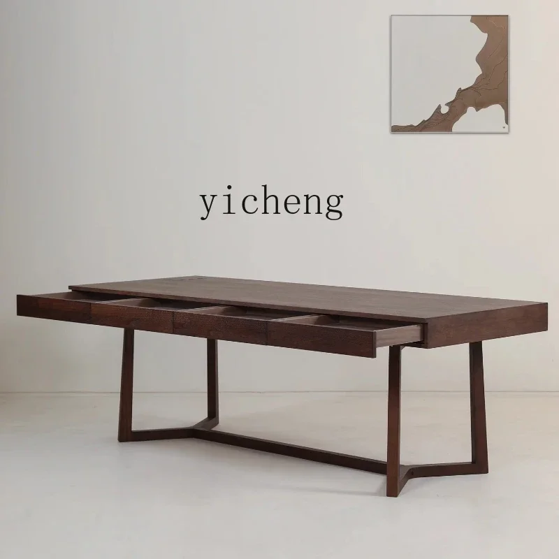 l23 Solid Wood Living Room Large Desk Study Calligraphy Table Light Luxury Modern Workbench