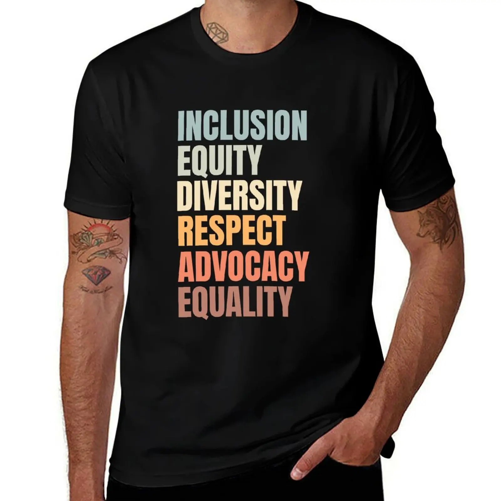 Inclusion respect equality advocacy equity diversity disability community T-Shirt Work Short Sleeve Cotton Top T-Shirt
