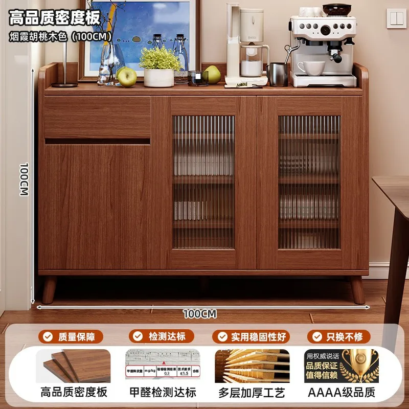 Side cabinet, kitchen cabinet, locker, solid wood color, new Chinese-style cupboard, household living room wall storage cabinet