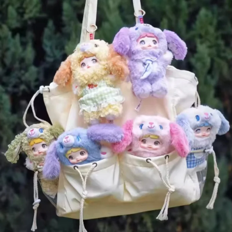 Genuíno nommi v5 filhote de cachorro diário série caixa cega kawaii vinil pelúcia boneca saco pingente desktop sala forcor ornamento surpresa presente da menina