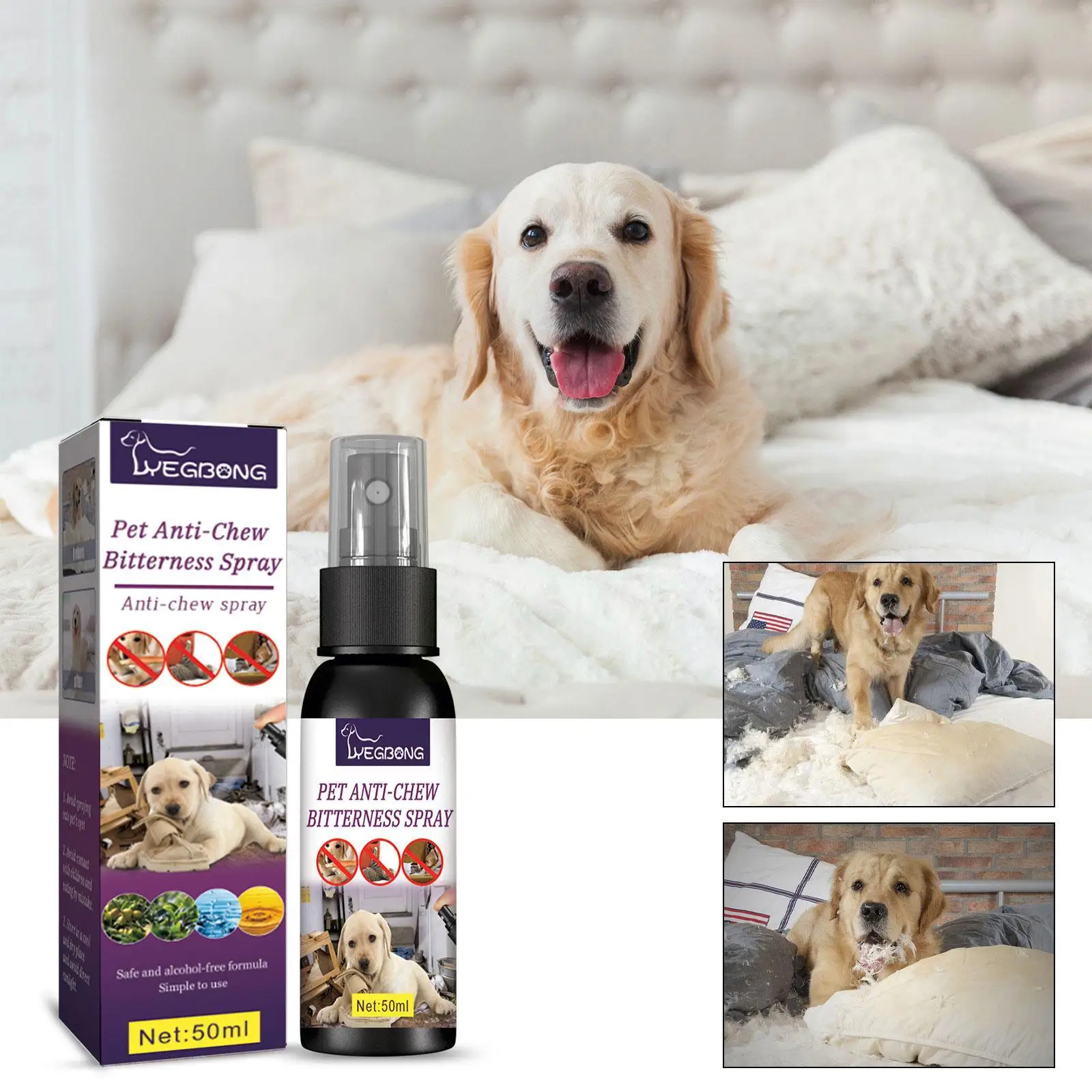 No Chew Spray Deterrent Dog Puppy No Bite Chewing Chew Spray Corrector Anti Spray Aid Pet Training Chew Behavior Anti S9d6