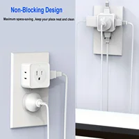 US Plug Wall Outlet Expander Multi Outlet Extender with 5AC Outlets,Small Electrical Outlet Splitter for Travel Home Office Dorm 4