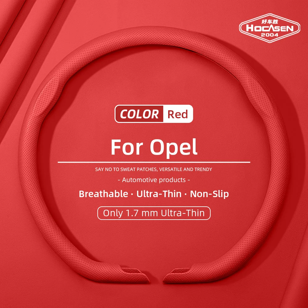 Suitable for Opel Nappa Leather Car Steering Wheel Cover with Anti-Slip Breathable Holes for Corsa, Mokka, Astra, Grandland, Combo, Zafira, Electric, Frontera, Rocks, Electric, Vivaro, Movano, Black Accessories