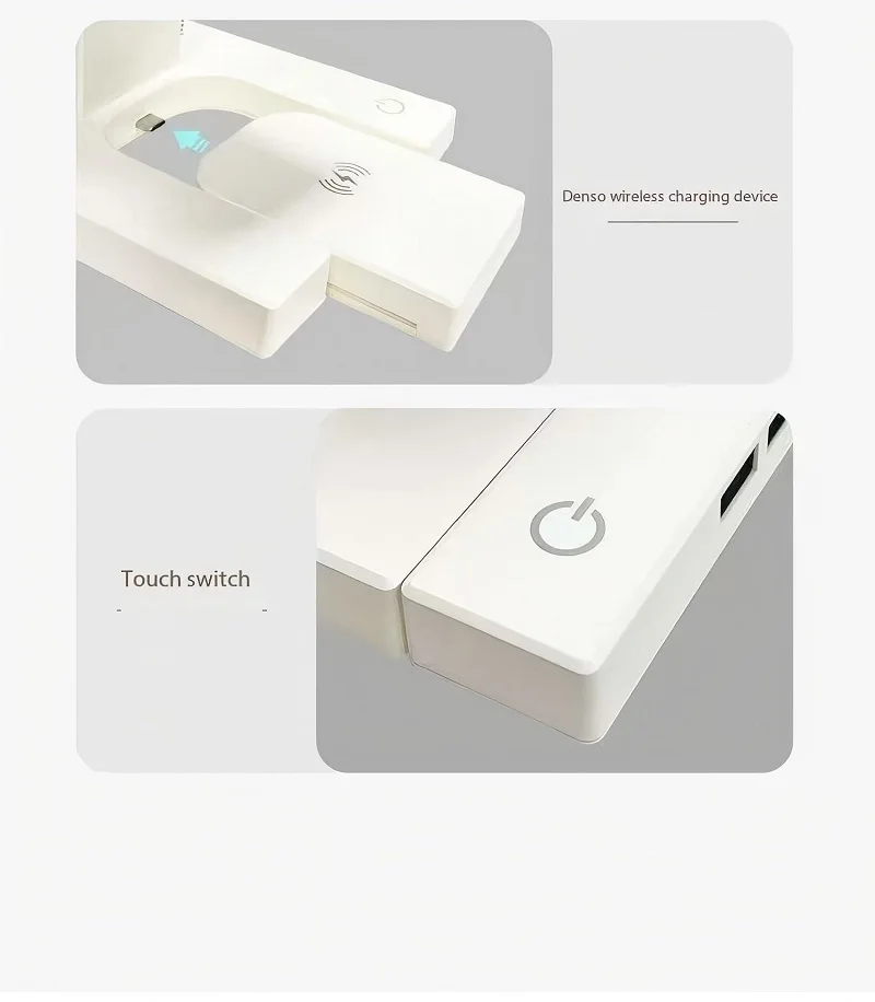 Lámpara de escritorio de luz nocturna antigravedad con suspensión, LED de carga inalámbrica para dormitorio, interruptor de pantalla táctil, brillo de 3 etapas