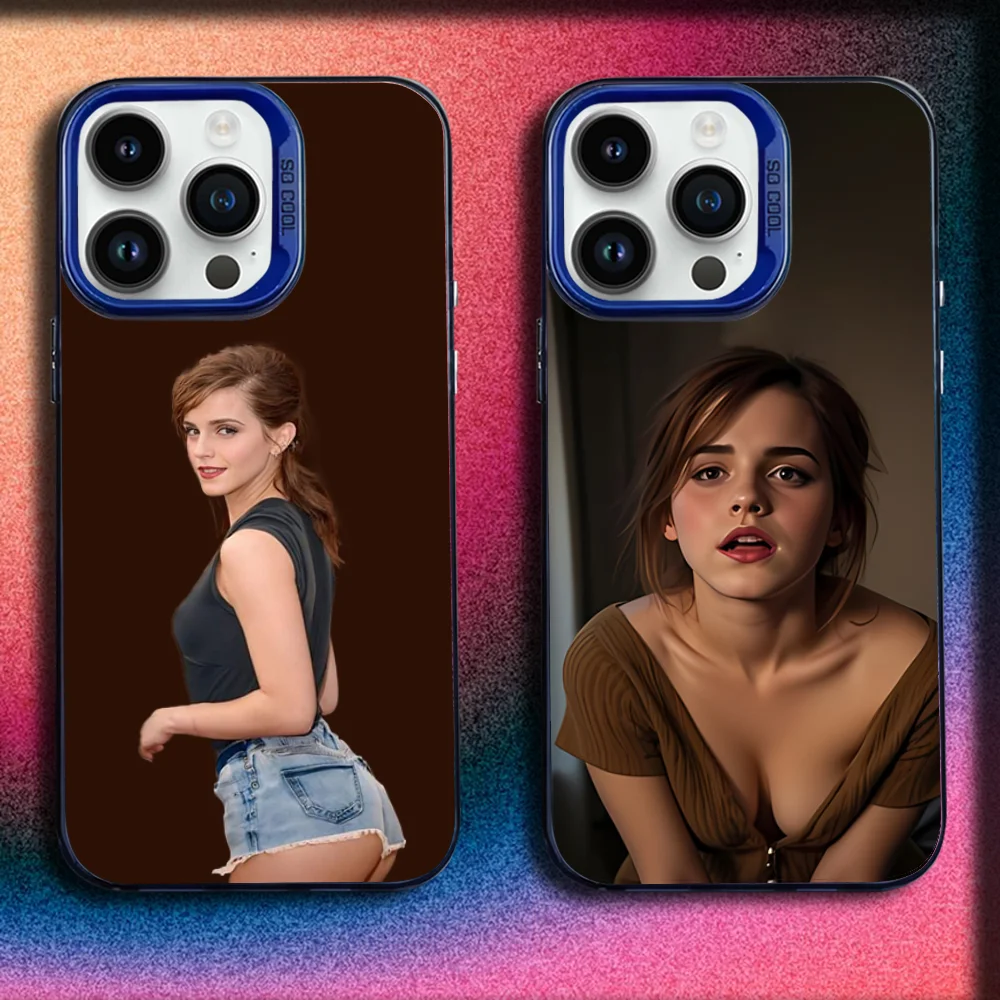 

Actress E-Emma Watson Phone Case For iPhone 16,15,14,13,12,11,Mini,Pro,E,MAX Blue Matte Silicone Cover