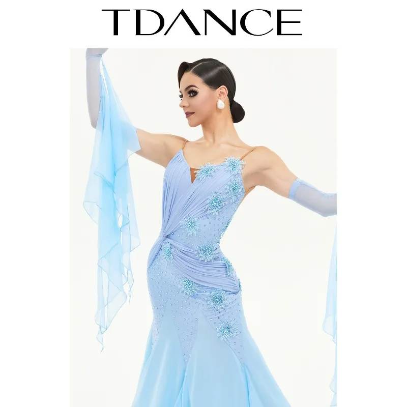 ชุดเต้นรำสมัยใหม่ TDANCE แบบสั่งตัด ชุดเต้นรำมาตรฐานระดับชาติ ชุดเต้นรำสังคมสุดหรู ชุดแข่งขันบอลลูน SM05