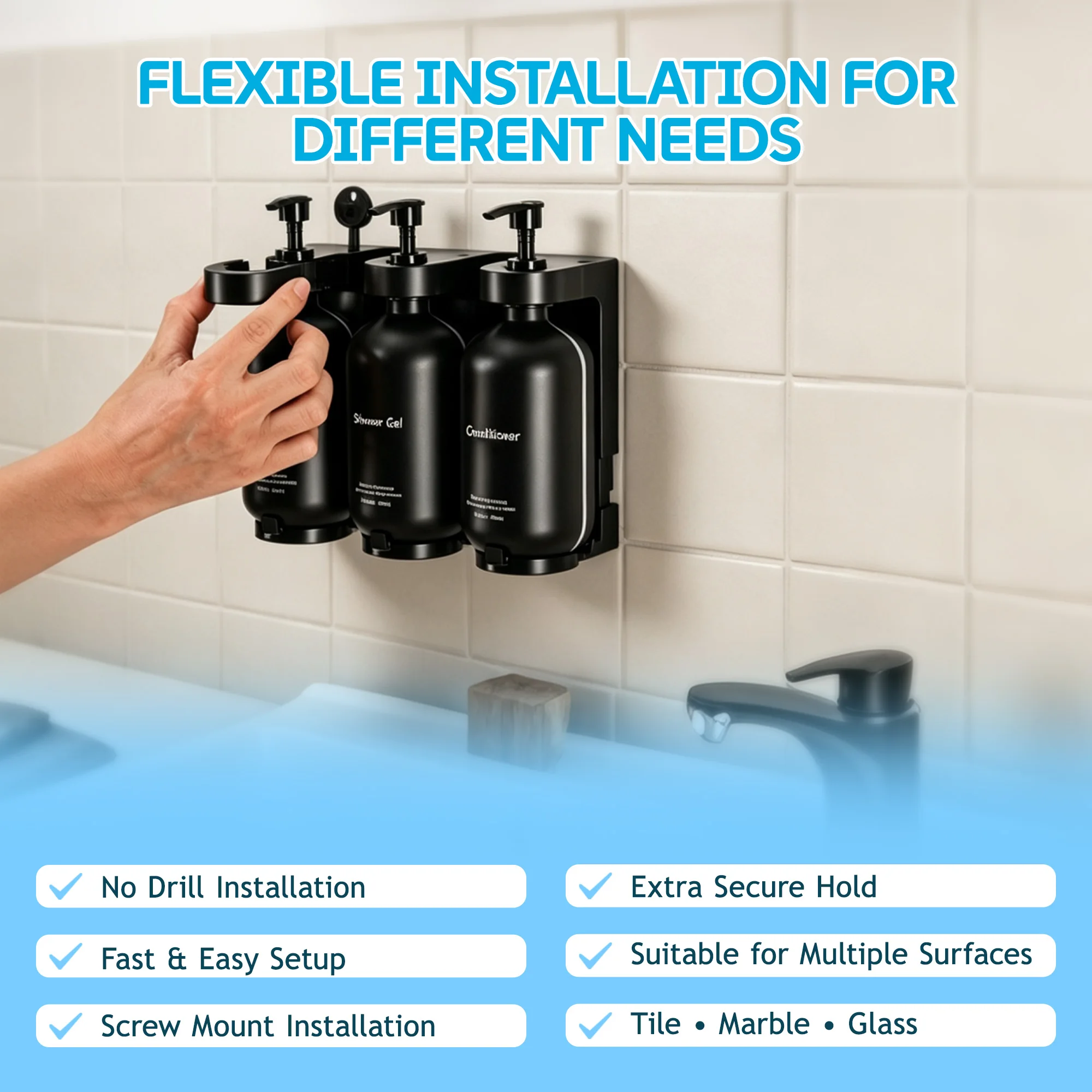 500ML Hotel Specific Soap Dispenser Shower Gel Shampoo Liquid Dispenser Eco-Friendly Plastic Soap Bottle for Personal Care