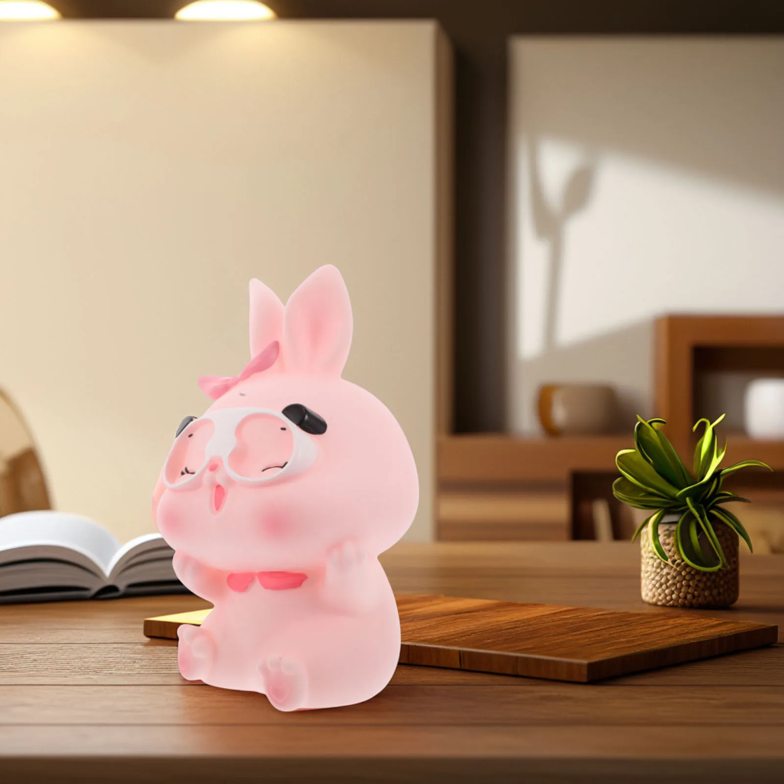 Niedliches Häschen-Sparschwein, starker Kunststoff-Geldhalter für Kinder, großes Fassungsvermögen, Geldkassette zum Sparen von Münzen, Rechnungen, Babyzimmer-Dekoration