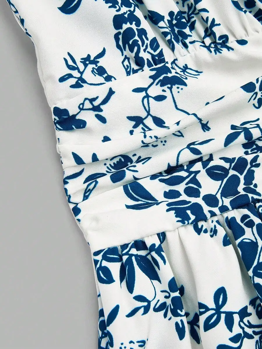

Womens Woven Floral Print Summer Dress For Vacation
