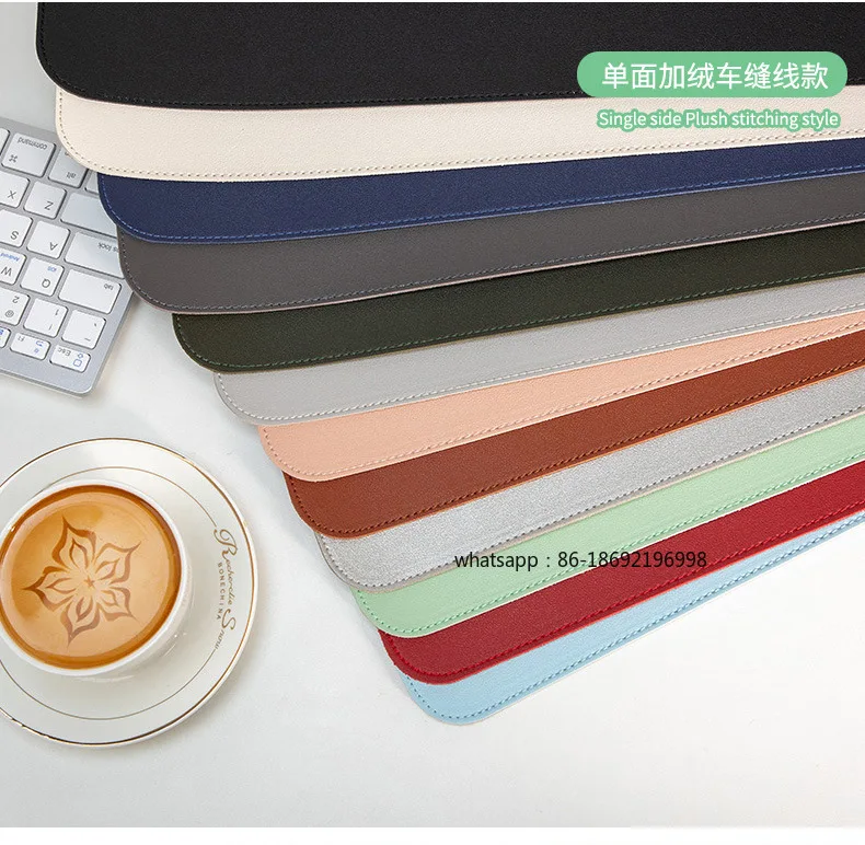 White Mousepad Portable Mouse Pad Large Gaming Waterproof Non-slip PU Suede Desk Mat Computer Keyboard Desk Pad Mats