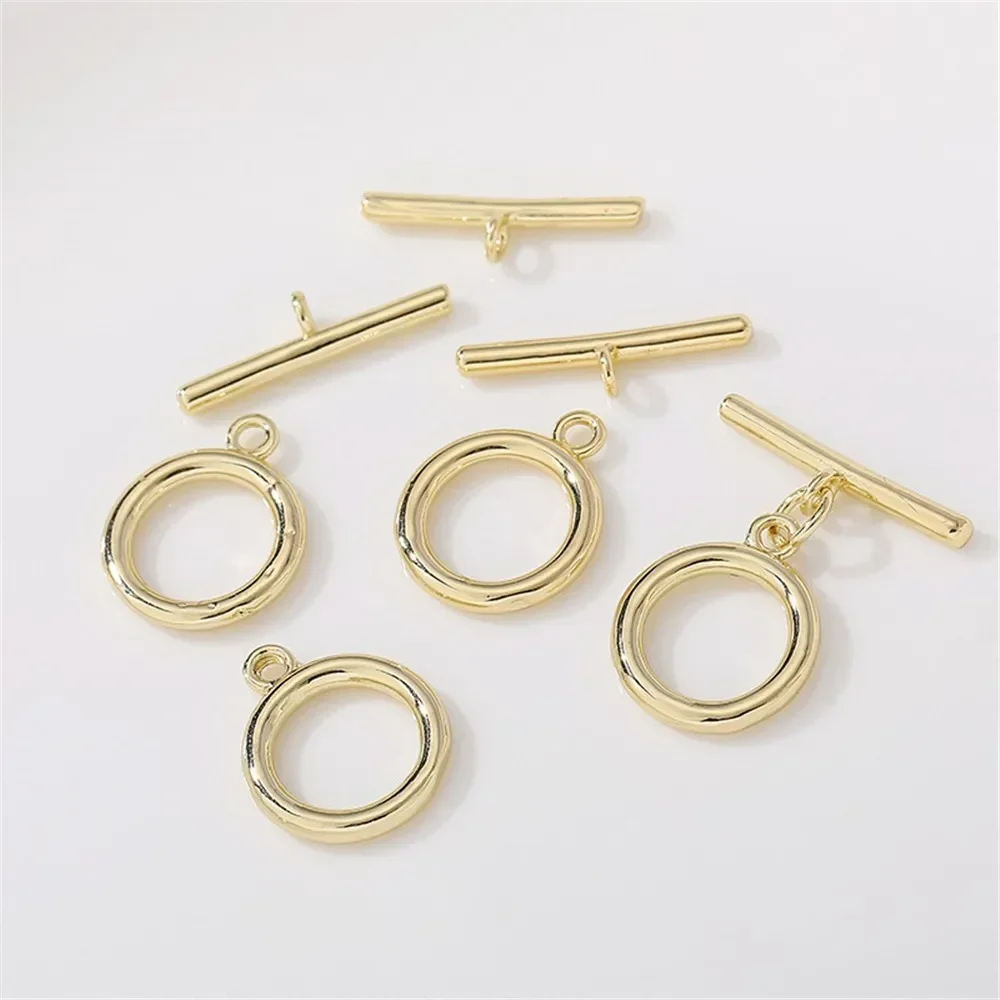 

14K Gold-covered Round OT Buckle Ending Connection Buckle Handmade Diy Bracelet Necklace Jewelry Material Accessories K015