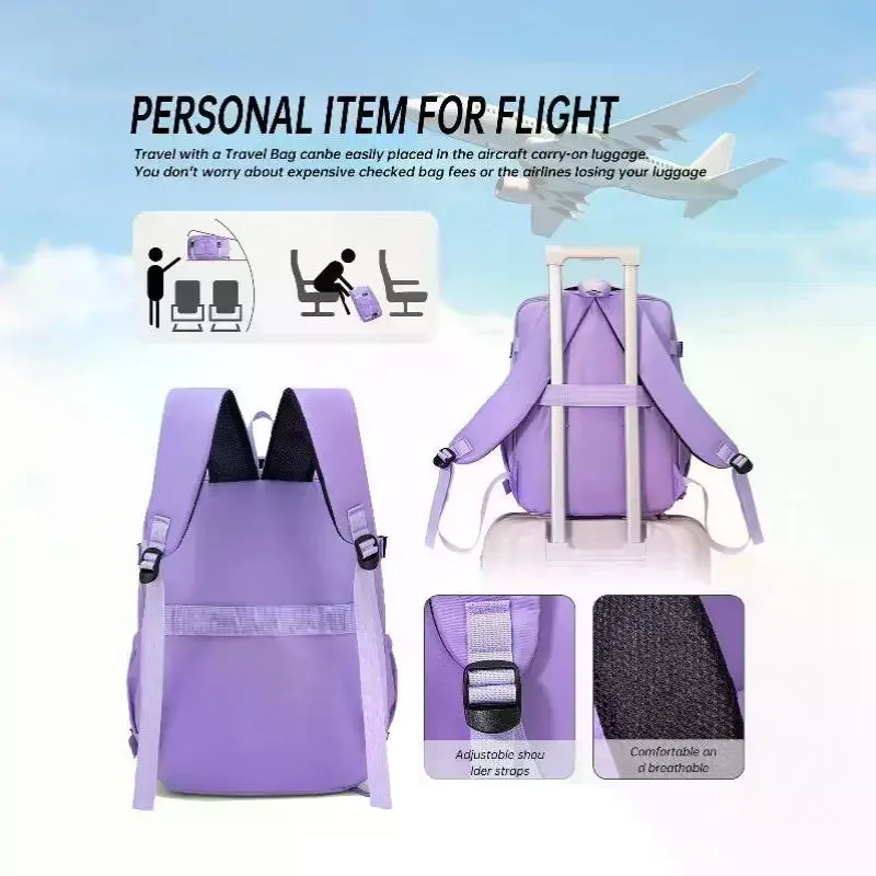 Large Wear-resistant Travel Backpack 40x30x20cm Approved for Budget Airlines Carry-on Bag for Short Vacation