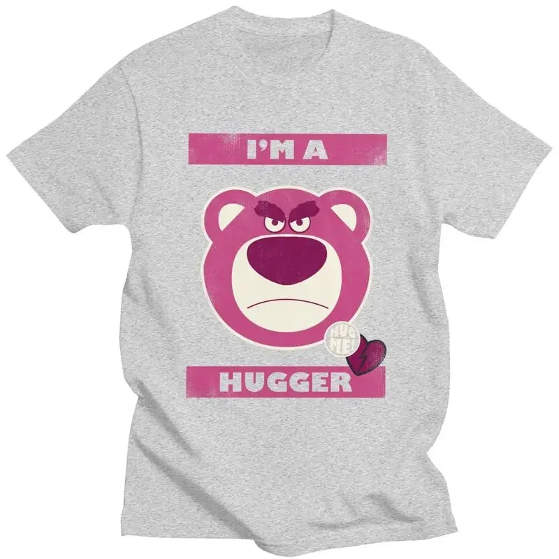 Strawberry Bear Lotso Huggin Tshirt for Men Short Sleeve Summer T Shirt Cool T-shirts Slim Fit 100% Cotton Tee Tops Gift Idea