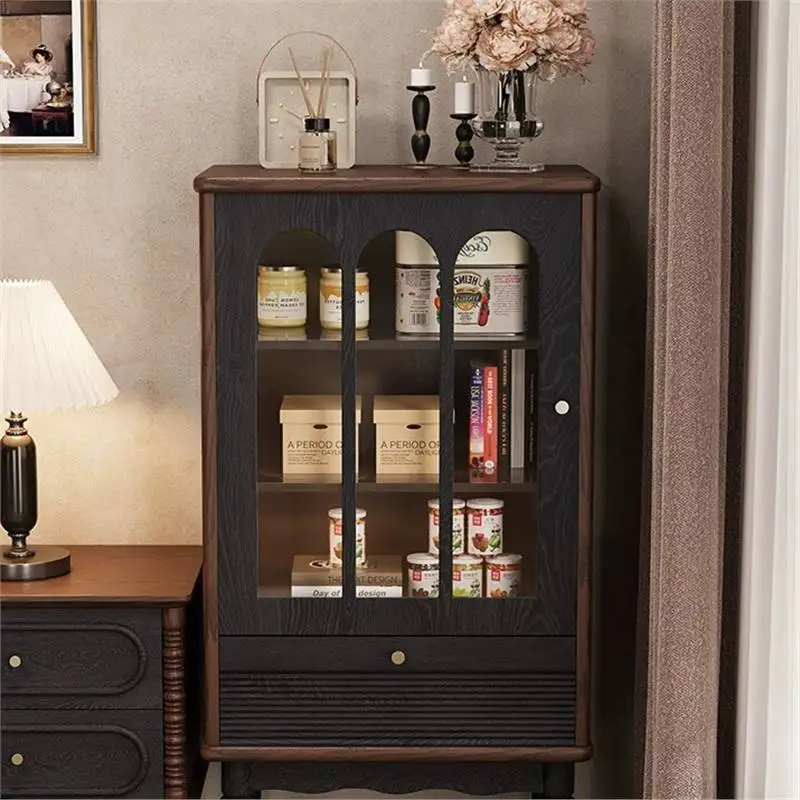 

Household living room glass storage display cabinet, sofa side cabinet