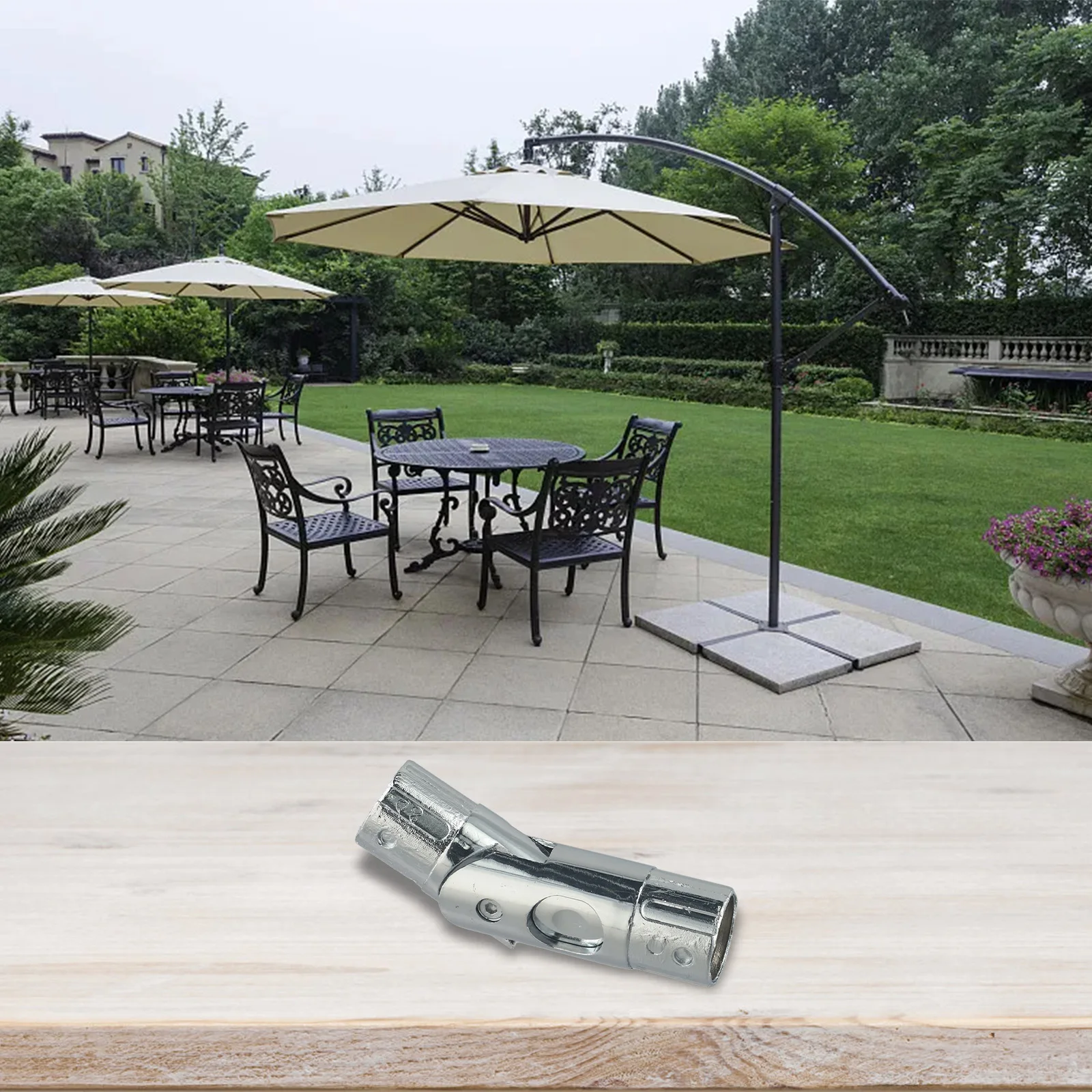 Stable Umbrella Design Outdoor Umbrella Accessories Aluminum Materials Center Column Easy Installation Multipurpose Application
