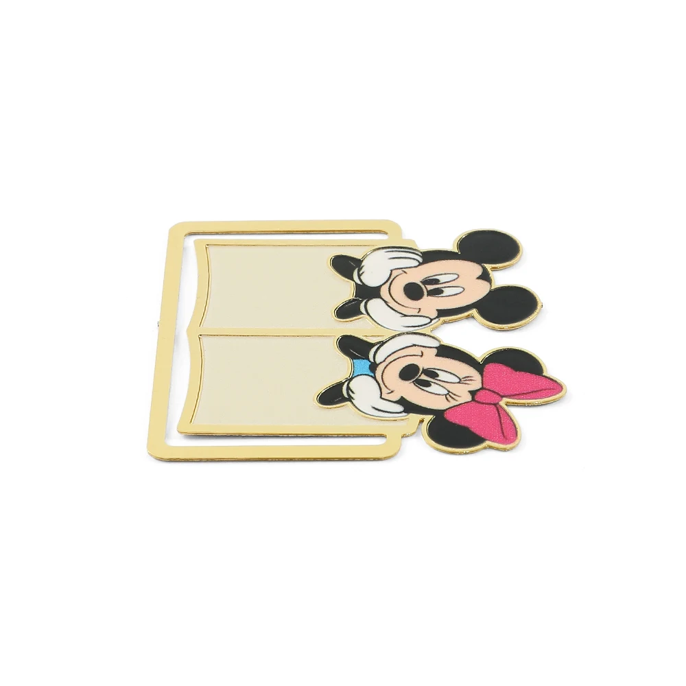 Mickey Mouse Minnie Metal Bookmark Cartoon Kawaii Anime Ambitus Copper Book Page Mark Reading Learning Tool Stationery Gifts