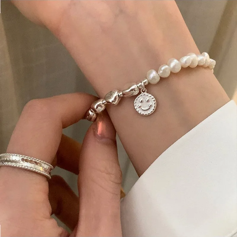 

New Arrival Fashion Smiling Face Design Natural Freshwater Pearl Ladies Bracelet Wholesale Jewelry For Women Gifts Never Fade