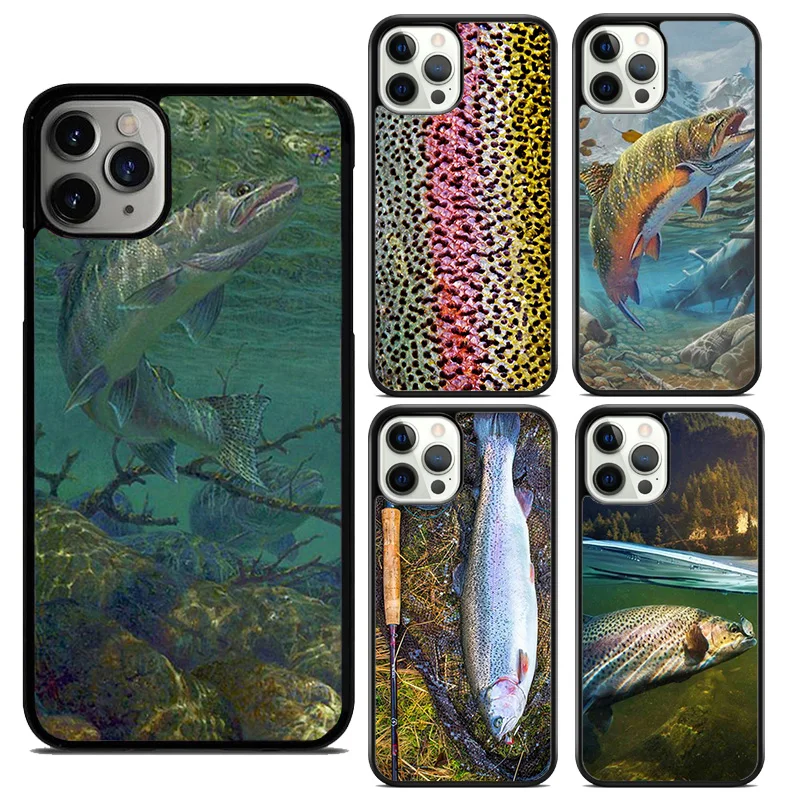 Capa de celular para celular, pele de pesca de truta arco-íris para iphone 17 air 16 15 14 12 13 plus 11 pro max coque fundas