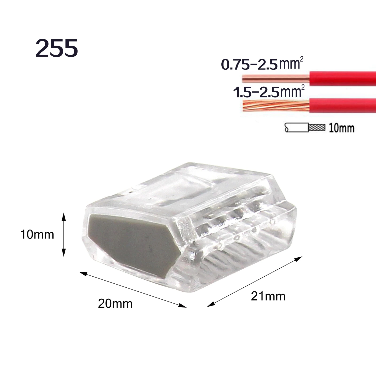 Wire Connector 252 253 254 255 Universal Compact Splitter Lamp Wiring Cable Connector Push-in Conductor Terminal Block