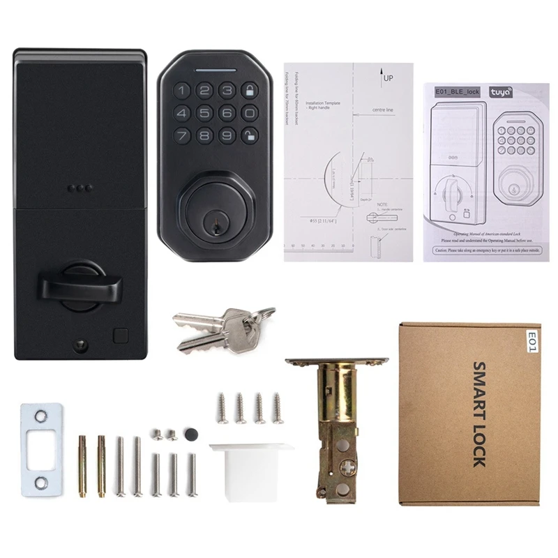 Keyless Entry Door Lock, Electronic Keypad Deadbolt Lock, Auto Lock, Easy To Install For Front Door