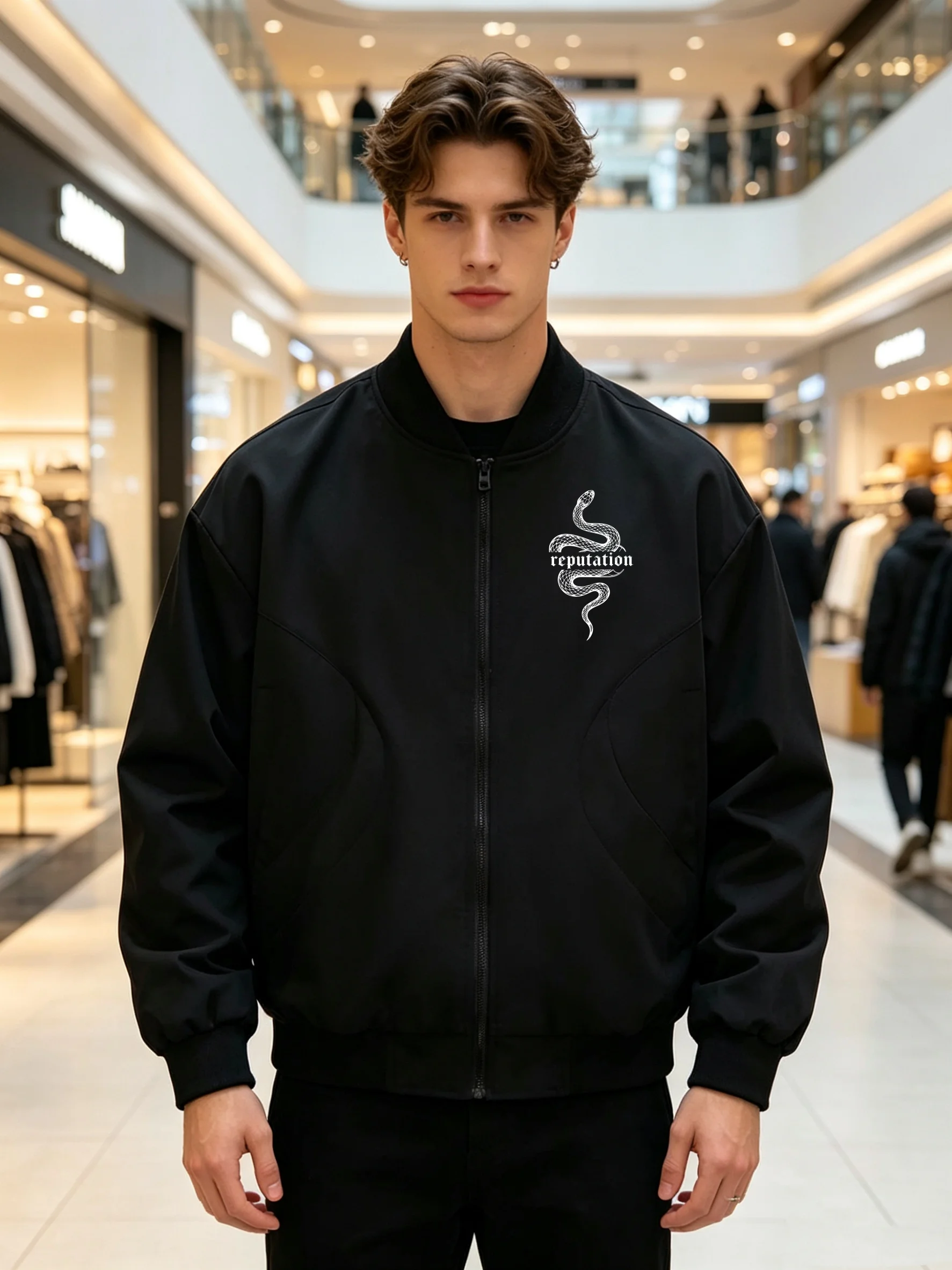 Classic men's and women's baseball collar jackets, casual stand up collar baseball jackets, pilot lightweight jacket styles
