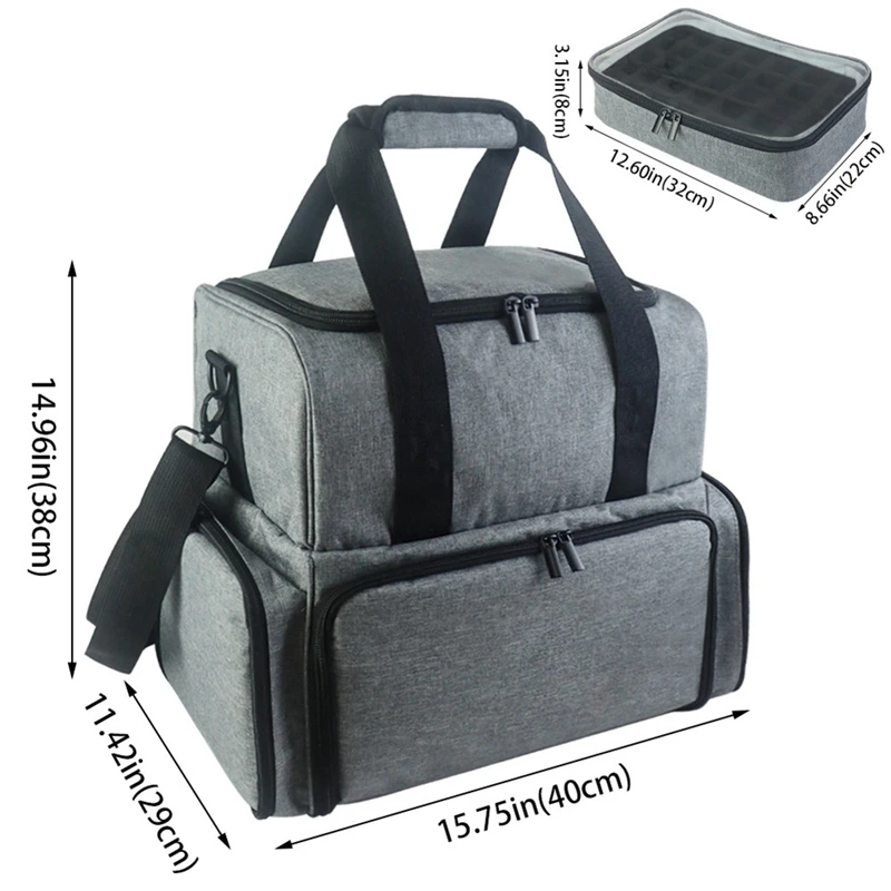 Borsa portaoggetti portatile per smalto per unghie con tracolla borsa da viaggio Multi borsa da viaggio con divisorio rimovibile