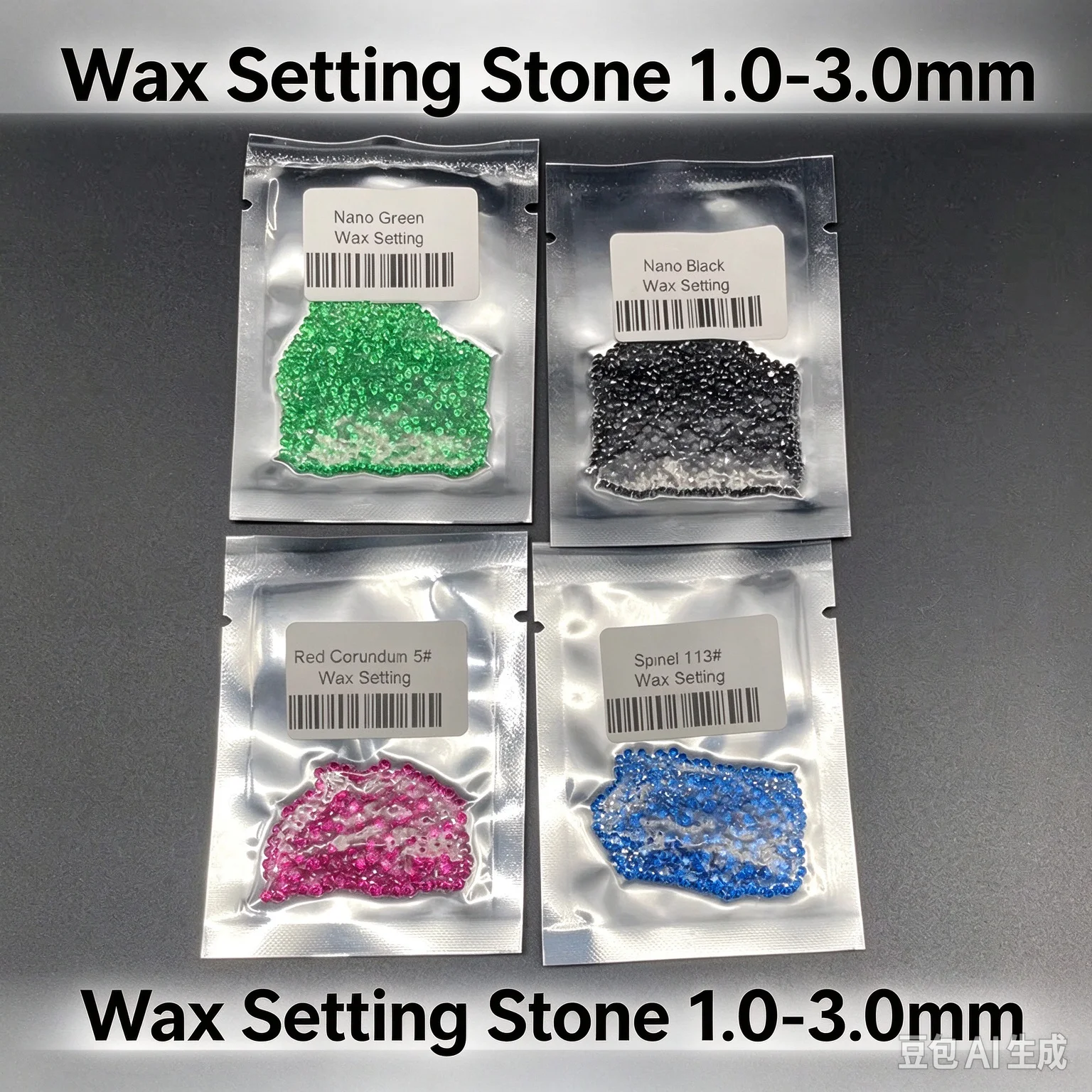 500pcs/lot 0.9~3.0mm Round Brilliant Cut Nano Green Stone 5A Synthetic Red Corundum Wax Setting #113 Blue Stone For Jewelry DIY