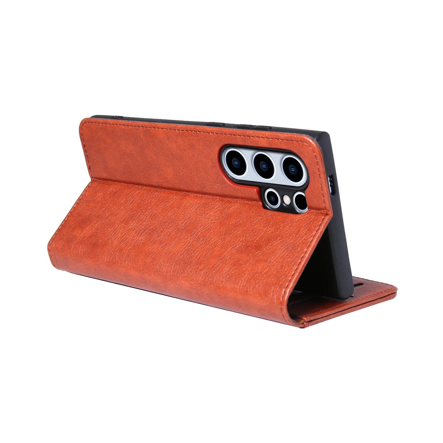 CMAI2 高級カードポケット付きビジネスレザーケース Galaxy S25 Ultra S8 S9 S10 S20 S21 S22 S24 Plus S23 FE用 マグネット式フリップカバー