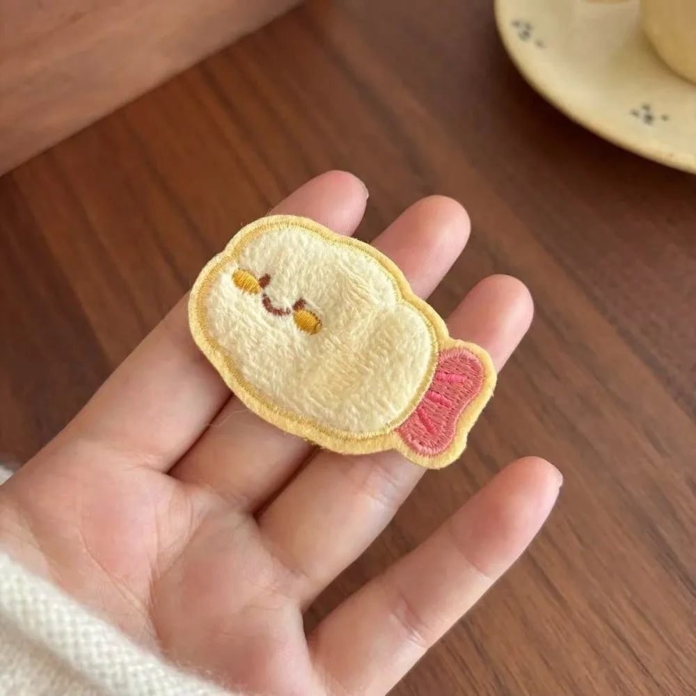 Soft Velvet Fringe Hair Fixing Stickers Shrimp Cute Food Pattern Bangs Hair Stickers Fish Cake Easy Application