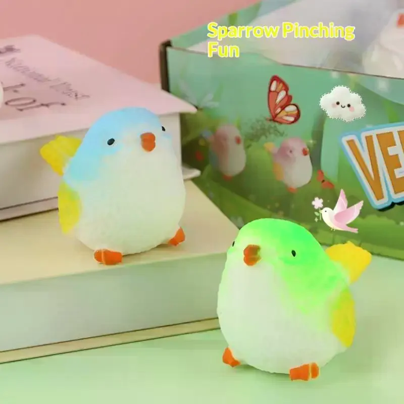 Cute Colorful Bird Shaped Toys Soft Slow Rising Stress Relief For Kids Home Office Daily Relaxation