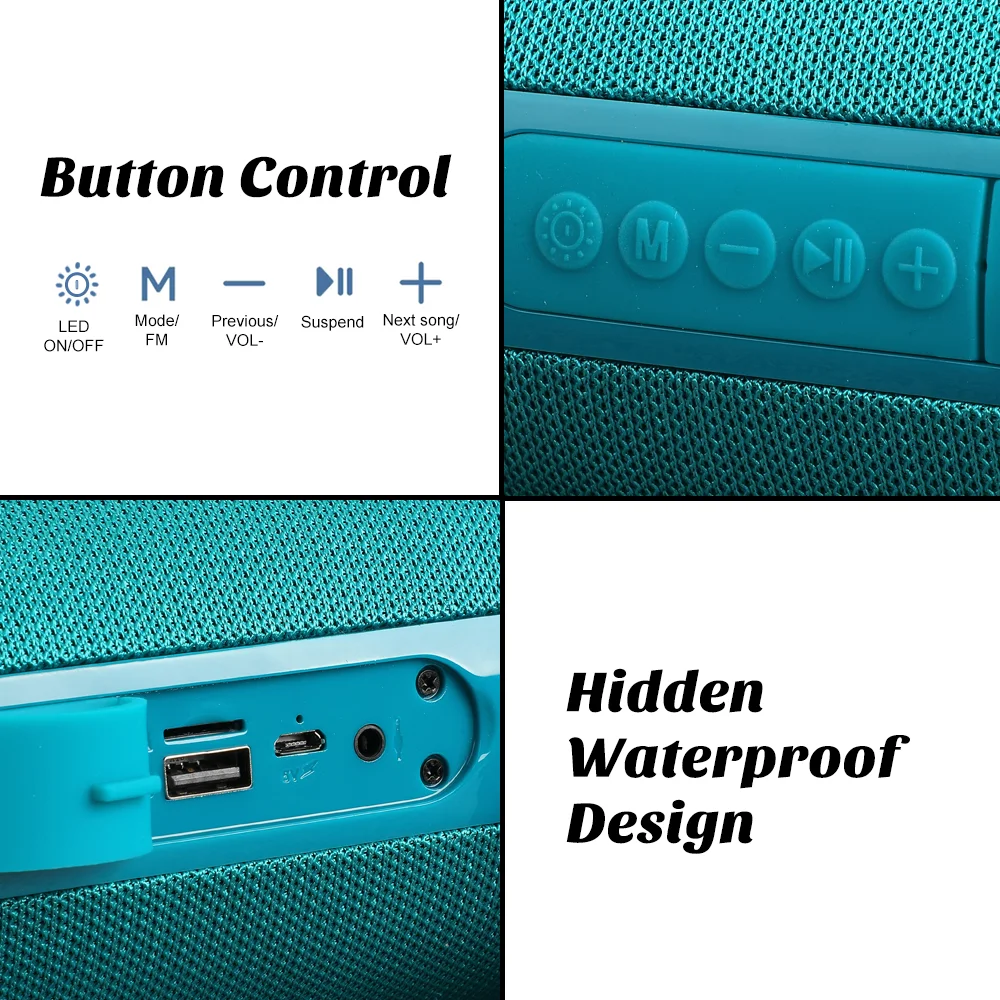 Outdoor Riding TG537 Speaker Portable Wireless Music Player FM Radio Dual Bass For Camping Hiking Bicycle Motorcycle Audio