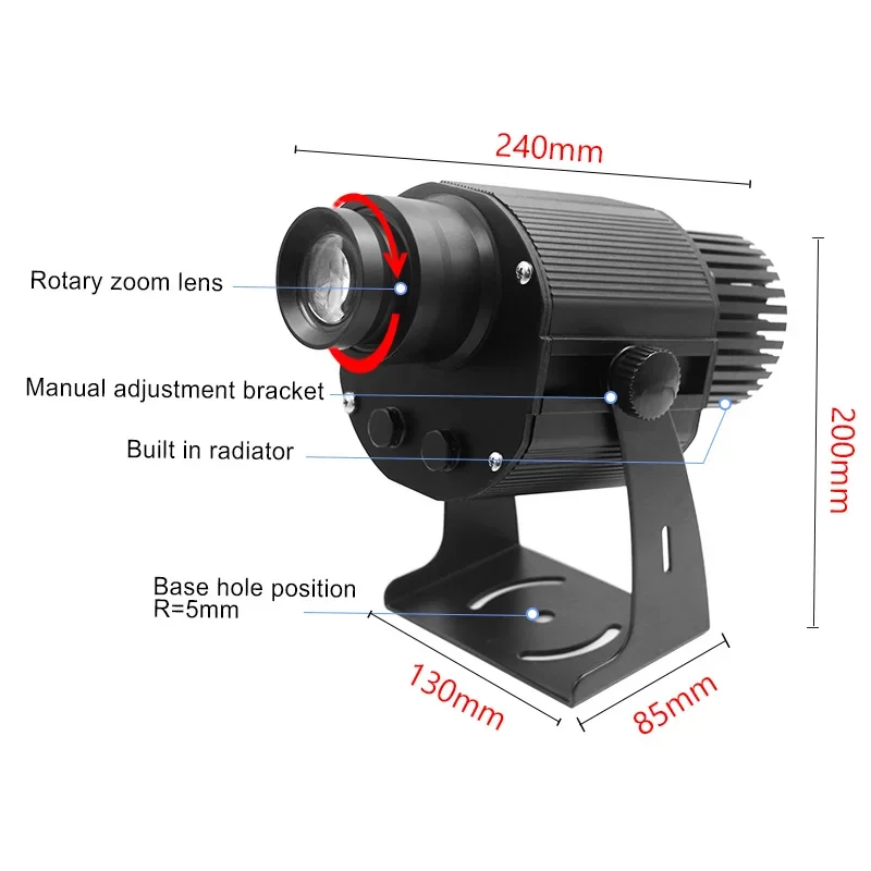 60w Led Auto Color Changing Projector Outdoor Projection Lamp Gobo Custom logo Welcome Light Led Projector