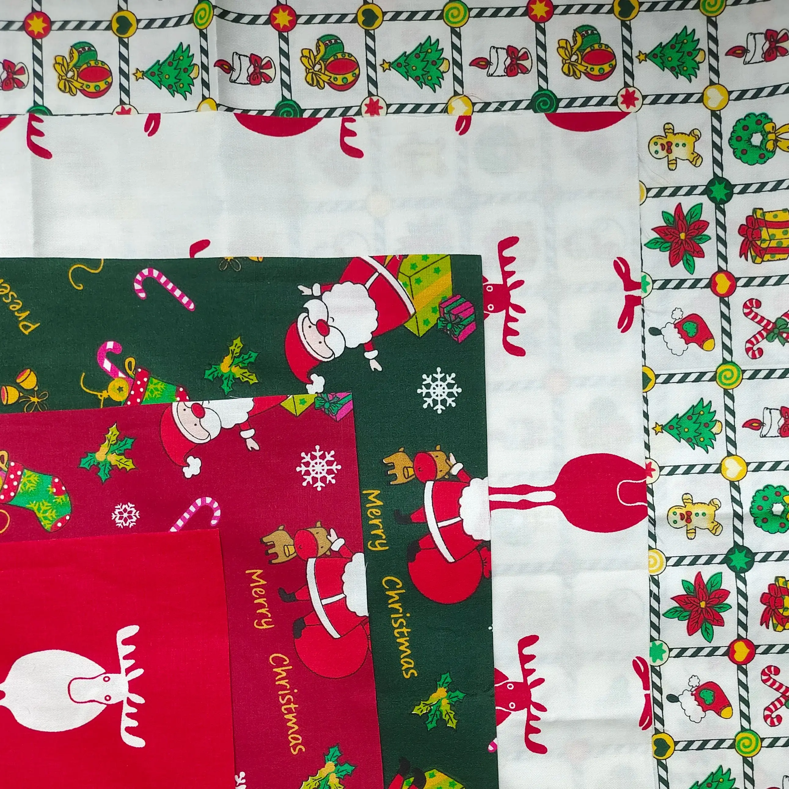 

New cotton Christmas series fabric DIY patchwork cotton Christmas decoration fabric small cloth head fabric