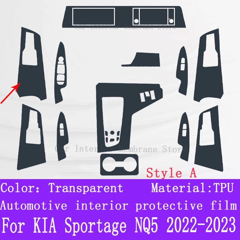 For Kia Sportage NQ5 2022 2023 Gearbox Panel Navigation Screen Automotive Interior Protective Film Anti-Scratch Accessories